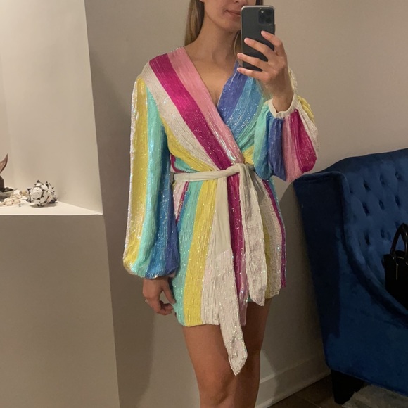 RETROFÊTE Gabrielle Robe UNICORN STRIPE - Picture 15 of 16